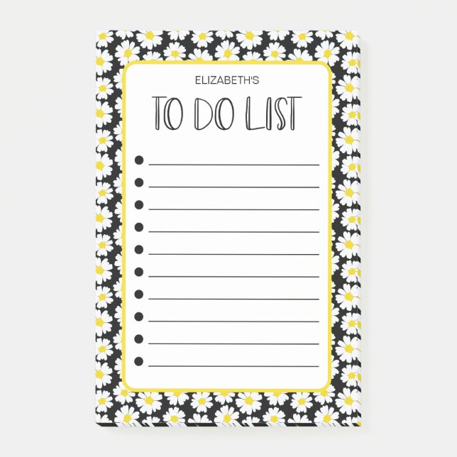 Notas Post-it® Lista de Daisies Modernos (Anverso)