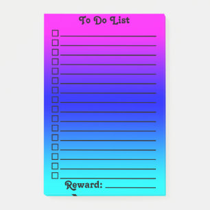 Notas Post-it® Lista de degradado a hacer De rosa a azul a turqu