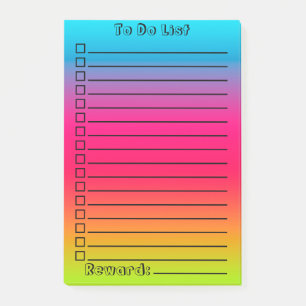 Notas Post-it® Lista de degradado por hacer Azul a rosa a verde