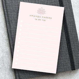 Notas Post-it® Lista de flor de loto estilizada rosa para hacer