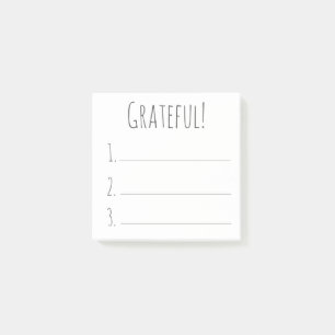 Notas Post-it® Lista De Gratitud De Gratitud Sencilla En Blanco Y