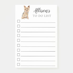 Notas Post-it® Lista De Hechos Personalizados De Yorkshire Terrie
