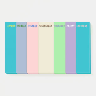 Notas Post-it® Lista de lío semanal de los colores banales