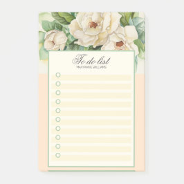 Notas Post-it® Lista De Magnolia Vintage Floral Personalizada Par