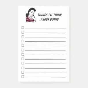 Notas Post-it® Lista de mujeres retro de los años 50, blanco