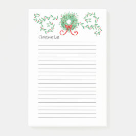 Notas Post-it® Lista de Navidades de guirnaldas 4 x 6