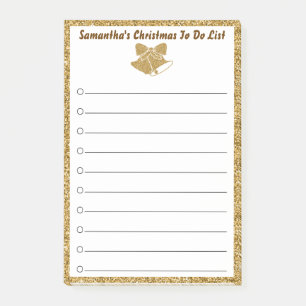Notas Post-it® Lista de Navidades de la Campana de Oro