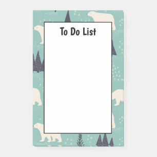 Notas Post-it® Lista De Osos Polares Evergreen A Mano
