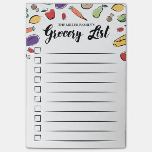 Notas Post-it® Lista de productos de la caja de verificación con