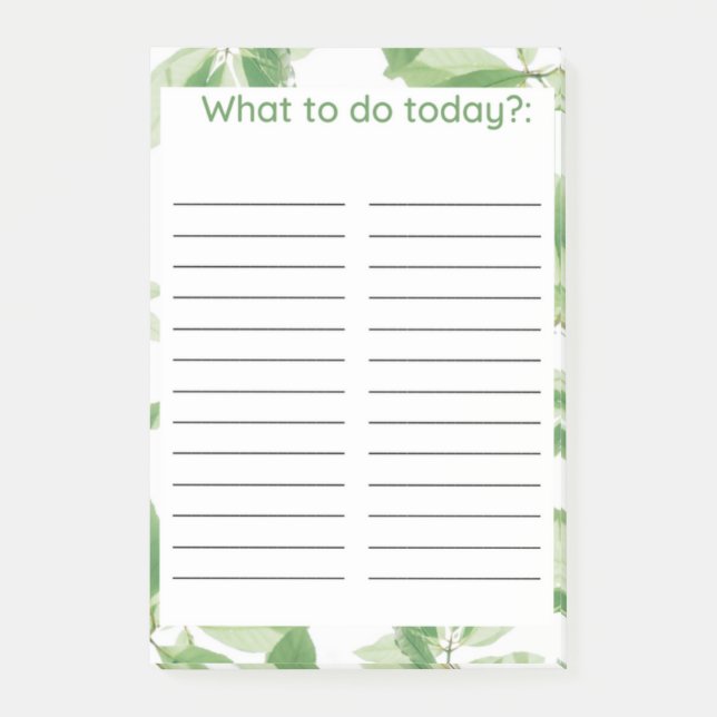 NOTAS POST-IT® LISTA DE QUÉ HACER: (Anverso)