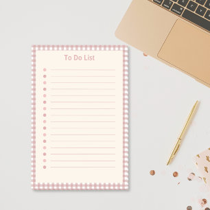 Notas Post-it® Lista de tareas con patrón de cuadros escoceses