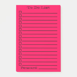Notas Post-it® Lista de tareas cromáticas Rojo/Rosa