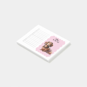 Notas Post-it® Lista de tareas de acuarela de Dachshund con nombr