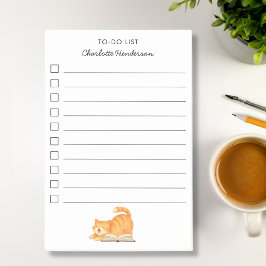 Notas Post-it® Lista de tareas de gato pelirrojo amante de los li