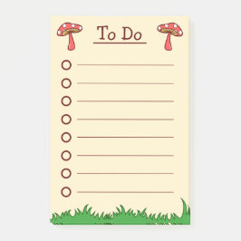 Notas Post-it® Lista de tareas de hongo adorable