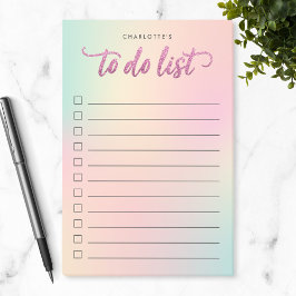 Notas Post-it® Lista de tareas de Purpurina rosa de patrón de mez