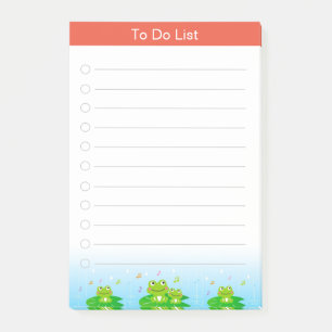 Notas Post-it® Lista de tareas de ranas lindas