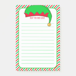 Notas Post-it® Lista de tareas del duende & Marco verde, rojo y b