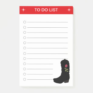 Notas Post-it® Lista de tareas elegantes y botas de campo