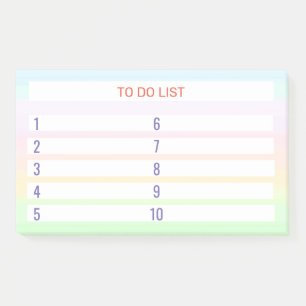 Notas Post-it® Lista de tareas en colores pastel