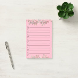 Notas Post-it® Lista de tareas femenina con monograma moderno ros