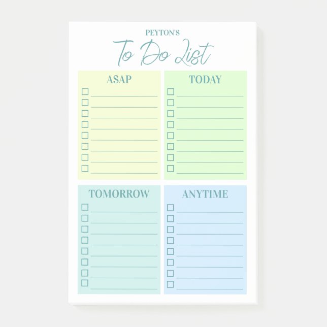 Notas Post-it® Lista de Tareas Moderna (Anverso)
