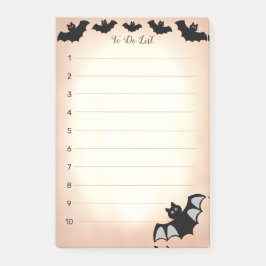 Notas Post-it® Lista de tareas murciélagos voladores de Halloween