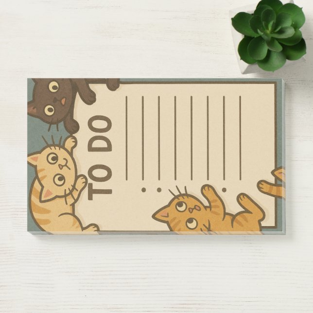 Notas Post-it® Lista de tareas para gatito (Oficina)