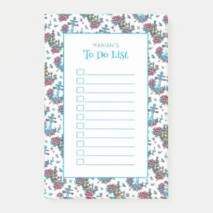 Notas Post-it® "Lista de tareas" Patrón floral náutico personaliz