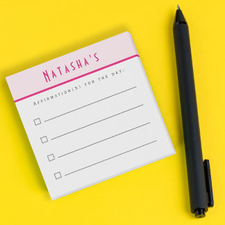 Notas Post-it® Lista de tareas pendientes, borde rosado de la lis