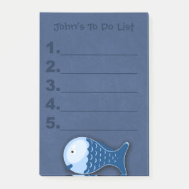 Notas Post-it® Lista de tareas pendientes de Blue Fish Child