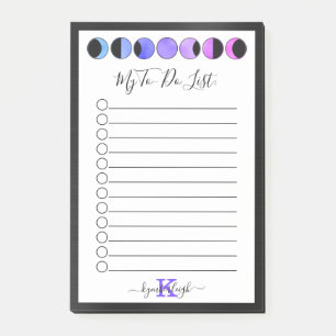 Notas Post-it® Lista de tareas pendientes del nombre del monogram