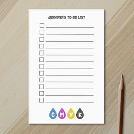 Notas Post-it® Lista de tareas pendientes en las caídas de tinta 