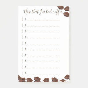 Notas Post-it® Lista de tareas pendientes para bebedores de café