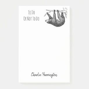 Notas Post-it® Lista de tareas pendientes perezosas de Sloth Vint