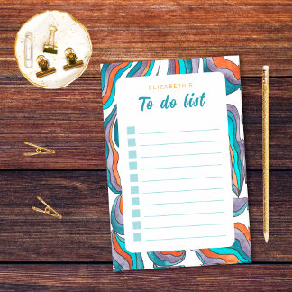 Notas Post-it® Lista de tareas pendientes Retro Groovy Naranja Az
