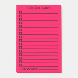 Notas Post-it® Lista de tareas pendientes | Rojo/Rosa