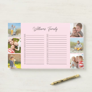 Notas Post-it® Lista de tareas personalizada con 6 fotos y el nom