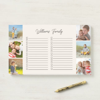 Notas Post-it® Lista de tareas personalizada con 6 fotos y el nom