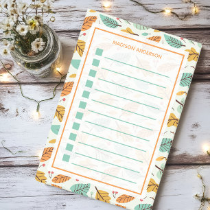 Notas Post-it® Lista de Tareas Personalizada de Hojas de Otoño