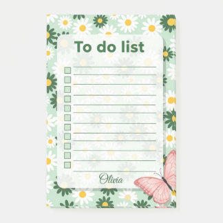 Notas Post-it® Lista de tareas personalizada de margaritas y mari