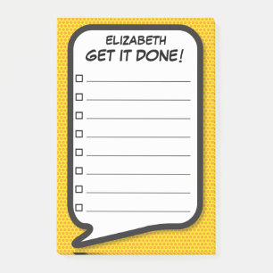 Notas Post-it® Lista de tareas personalizada GET IT DONE Cómic