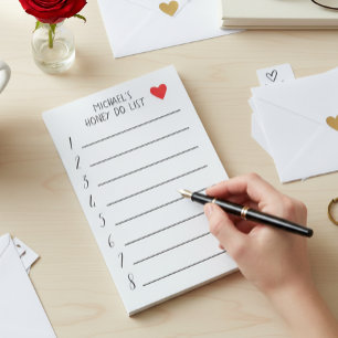 Notas Post-it® Lista de tareas personalizada para mi amor