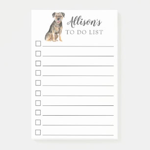 Notas Post-it® Lista de tareas personalizada para perro del terri