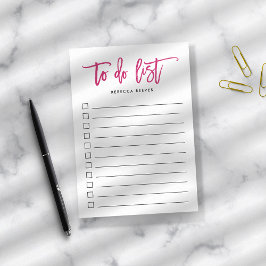 Notas Post-it® Lista de tareas personalizadas de pincel de Fuchsi