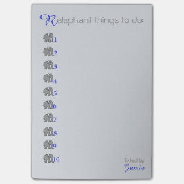 Notas Post-it® Lista de tareas "RElephant" personalizada con elef