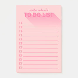 Notas Post-it® Lista de tareas rosadas de la tipografía moderna