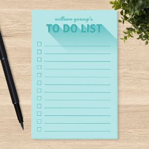 Notas Post-it® Lista de tareas tipografía moderna en turquesa