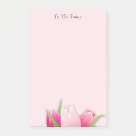 Notas Post-it® Lista de Tulipanes/Flores Rosa