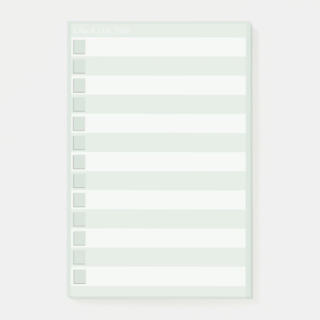 Notas Post-it® Lista de verificación (Anverso)